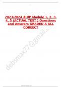 2023/2024 AHIP Module 1, 2, 3, 4, 5 (ACTUAL TEST ) Questions and Answers GRADED A ALL COREECT