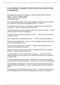 CALIFORNIA FLAGGER CERTIFICATION QUESTIONS & ANSWERS