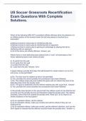 US Soccer Grassroots Recertification Exam Questions With Complete Solutions&period;