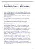 2023 Grassroots Referee Re-Certification Quizzes & Ans Graded A&plus;