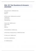 DHL 101 Test Questions & Answers 2023&sol;2024