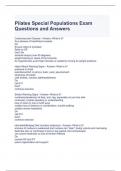 Pilates Special Populations Exam Questions and Answers- Graded A