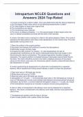  Intrapartum NCLEX Questions and Answers 2024 Top-Rated