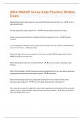 2023 NNAAP Nurse Aide Practice Written Exam Questions And Answers Already Graded A&plus;