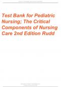 Test Bank Davis Advantage for Pediatric Nursing The Critical Components of Nursing Care Second Edition by Kathryn Rudd 