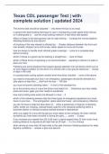 Texas CDL passenger Test &vert; with complete solution &vert; updated 2024
