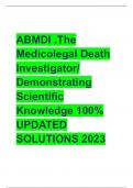 LATEST ABMDI .The Medicolegal Death Investigator/ Demonstrating Scientific Knowledge 100% GUARANTEED