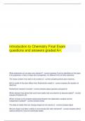 Introduction to Chemistry Final Exam questions and answers graded A+.