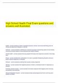 High School Health Final Exam questions and answers well illustrated&period;