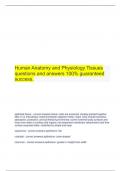 Human Anatomy and Physiology Tissues questions and answers 100&percnt; guaranteed success&period;
