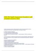 HESI RN Health Assessment Questions with complete solutions 2023.