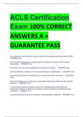 UPDATED ACLS Certification Exam 100% CORRECT ANSWERS A + GUARANTEED
