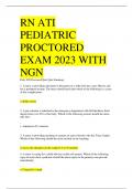 RN ATI PEDIATRIC PROCTORED EXAM 2023 WITH NGN