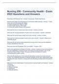 Nursing 206 Questions and Answers | Graded A