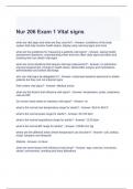 Nur 206 Exam 1 Vital signs Questions and  Answers
