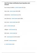 Med Tech State Certification Exam Questions And Answers