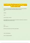 FedVTE Cyber Risk Management for Technicians &vert; Questions with 100&percnt; Correct Answers &vert; Verified &vert; Latest Update 2024