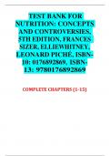 TEST BANK FOR NUTRITION: CONCEPTS AND CONTROVERSIES, 5TH EDITION, FRANCES SIZER, ELLIEWHITNEY, LEONARD PICHÉ, ISBN-10: 0176892869, ISBN- 13: 9780176892869