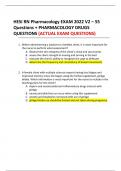 HESI RN Pharmacology EXAM 2022 V2 – 55 Questions + PHARMACOLOGY DRUGS QUESTIONS (ACTUAL EXAM QUESTIONS)