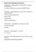Math Formulas Questions And Answers