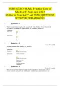 NURS-6531N-8,Adv. Practice Care of Adults.201 Summer 2023 Midterm Exam(ACTUAL EXAM)QUESTIONS WITH VERIFIED ANSWERS