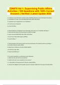 Z3N07X Vol 1: Supervising Public Affairs Activities | 100 Questions with 100% Correct Answers | Verified | Latest Update 2024 | 22 Pages