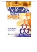 LEADERSHIP ROLES AND MANAGEMENT FUNCTIONS IN NURSING  10TH EDITION TEST BANK BY BESSIE L. MARQUIS & CAROL  HUSTON ISBN 978197139216 ALL 25 CHAPTERS| TEST BANK FOR  LEADERSHIP ROLES AND MANAGEMENT FUNCTIONS IN NURSING  10TH EDITION BY MARQUIS (COMPLETE)