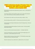 CWEA Collections Grade 2 Practice Test &vert; 75 Questions with 100&percnt; Correct Answers &vert; Verified &vert; Latest Update 2024