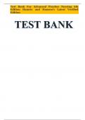 Test Bank For Advanced Practice Nursing 6th Edition Hamric and Hanson's Latest Verified Edition