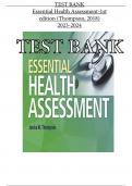 Test Bank For Essential Health Assessment 1st Edition By Janice M Thompson | Chapter 1-24  |COMPLETE GUIDE A+