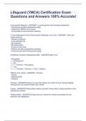 Lifeguard &lpar;YMCA&rpar; Certification Exam Questions and Answers 100&percnt; Accurate&excl;
