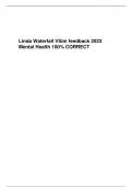 Linda Waterfall VSim feedback 2023 Mental Health 100% CORRECT