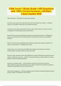 CAIA Level 1 Study Guide &vert; 420 Questions with 100&percnt; Correct Answers &vert; Verified &vert; Latest Update 2024 &vert; 71 Pages