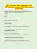 UST Inspector Quiz &vert; Questions with 100&percnt; Correct Answers &vert; Verified &vert; Latest Update 2024