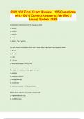 PHY 102 Final Exam Review &vert; 155 Questions with 100&percnt; Correct Answers &vert; Verified &vert; Latest Update 2024 &vert; 36 Pages