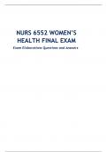 NURS 6552 WOMEN’S HEALTH FINAL EXAM QUESTIONS AND ANSWERS