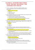 MATERNAL NEWBORN PROCTORED EXAM 2023-2024 QUESTIONS AND ANSWERS&sol;&sol; NEW UPDATE