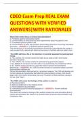 CDEO Exam Prep REAL EXAM  QUESTIONS WITH VERIFIED  ANSWERS|WITH RATIONALES