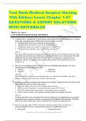 Test Bank Medical-Surgical Nursing  10th Edition&colon; Lewis Chapter 1-67  QUESTIONS & EXPERT SOLUTIONS WITH RATIONALES