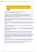 Texas Sae Real Estate Brokerage Exam With 100&percnt; Correct Answers  2023