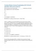 Customs Broker License Examination OCT EXAM questions with correct answers