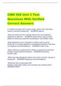 CMN 568 Unit 3 Test  Questions With Verified  Correct Answers