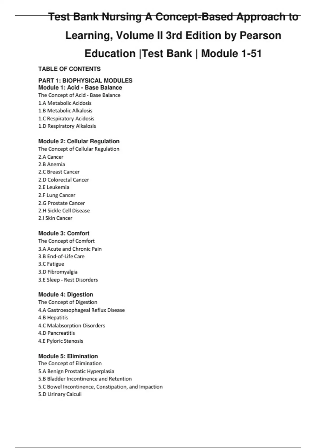 Test Bank Nursing A ConceptBased Approach to Learning, Volume II 3rd