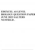 EDEXCEL AS LEVEL BIOLOGY QUESTION PAPER 1 JUNE 2023 SALTERS NUFFIELD .