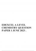 EDEXCEL A LEVEL CHEMISTRY QUESTION PAPER 1 JUNE 2023 .