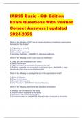 IAHSS Basic - 6th Edition Exam Questions With Verified  Correct Answers | updated  2024-2025