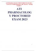 2023 ATI PHARMACOLOGY PROCTORED EXAM - Correct and verified Questions with Answers /Already Graded A