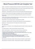 Blood Pressure BIO165 Lab Complete Test