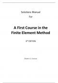 Solutions Manual For A First Course in the Finite Element Method (Enhanced Edition) 6th Edition By Daryl Logan  (All Chapters, 100% original verified, A+ Grade)