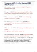 Fundamental Molecular Biology 2023 With Answers